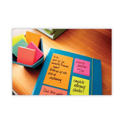 POST-IT NOTES, Pads, Cape Town Colors, 3" x 3", Lined, 100-Sheet, 6 / Pack